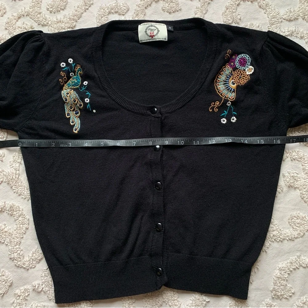 Banned Apparel Peacock Cropped Cardigan small - Picture 3 of 10